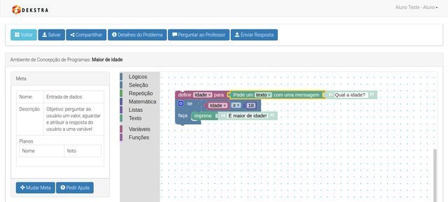 Dekstra: um Ambiente de Aprendizagem Social para iniciação à aprendizagem de programação usando esquemas de concepção e planos programação